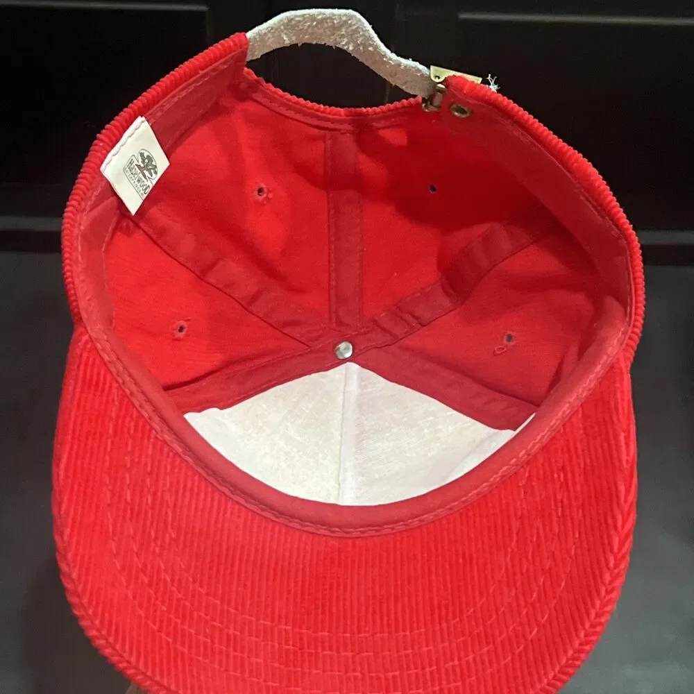 Vintage 80s Hazlewood Arizona Wildcats Red  Corduroy Script Strapback Hat
